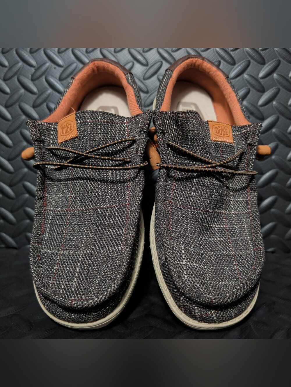Hey Dude Wally Plaid brown size 7